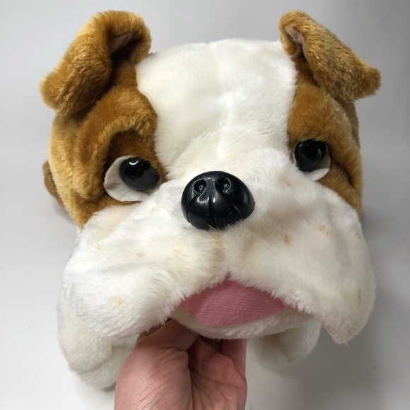 VINTAGE Kellytoy Tan White Bulldog Plush Stuffed Dog Animal Plushie Kids Stuffie - Picture 2 of 14